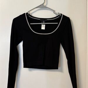 Sincerely Jules Black Fitted Crop Bodysuit